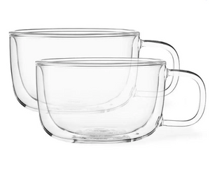 Double Wall Glass Cup 14 oz - Set Of 2