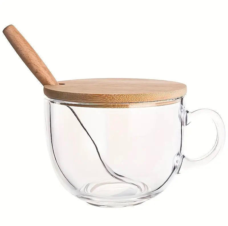 
                      
                        Glass Cup with spoon & bamboo lid
                      
                    