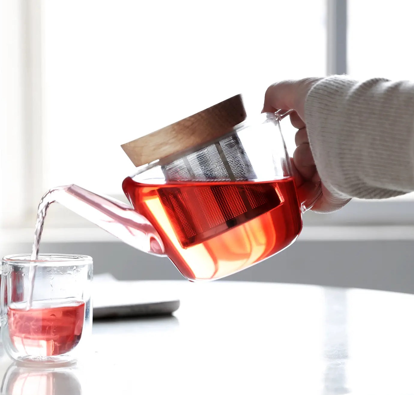Infusion Glass Teapot & Wood Lid w/ Infuser – Butter Baker