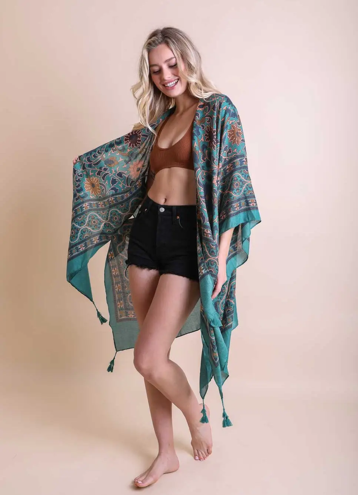 
                      
                        Moroccan Tapestry Tassel Kimono
                      
                    