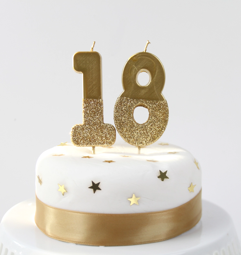 Gold Number Candles