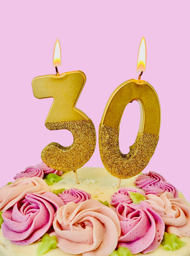 Gold Number Candles