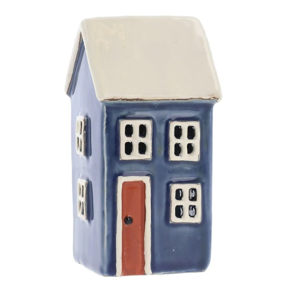 Village Collection: Navy Blue House Tealight Holder / Planter