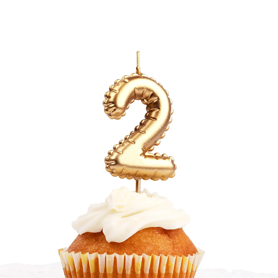 Gold Number Candles