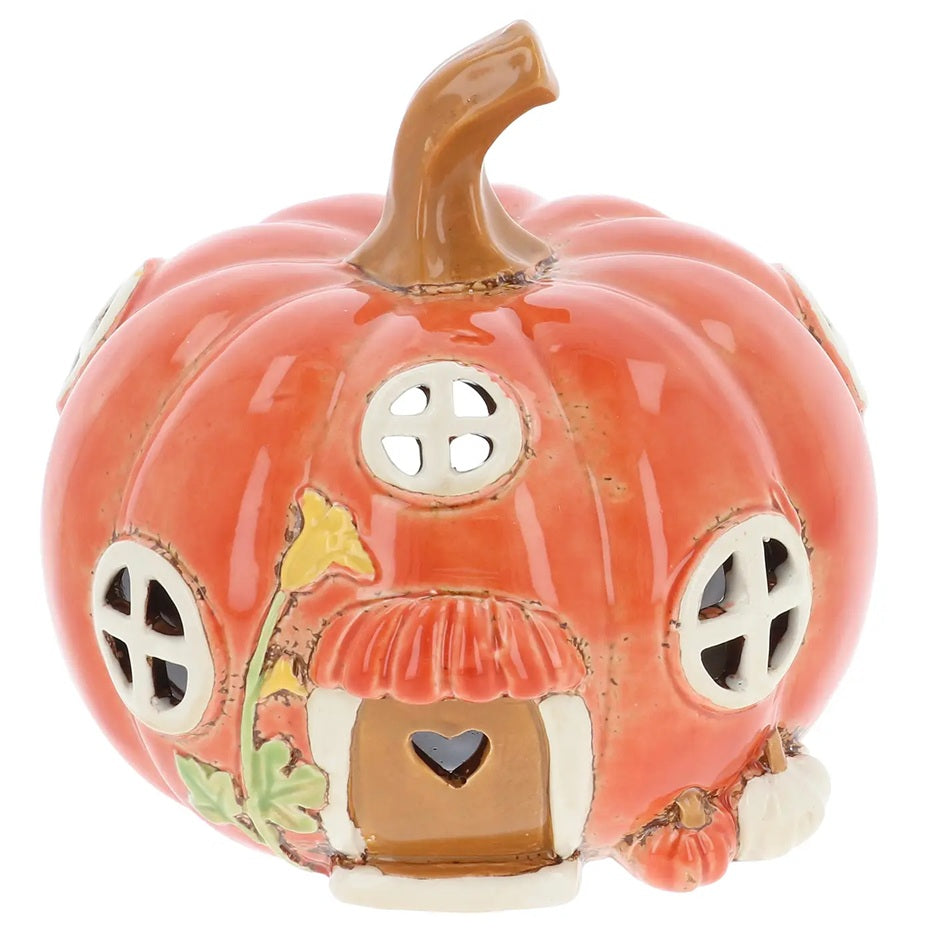 Village Collection: Pumpkin House Tealight Holder
