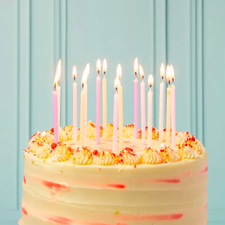 Rainbow Pastel Birthday Candles - 16 Pack