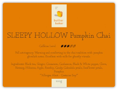 SLEEPY HOLLOW Pumpkin Chai