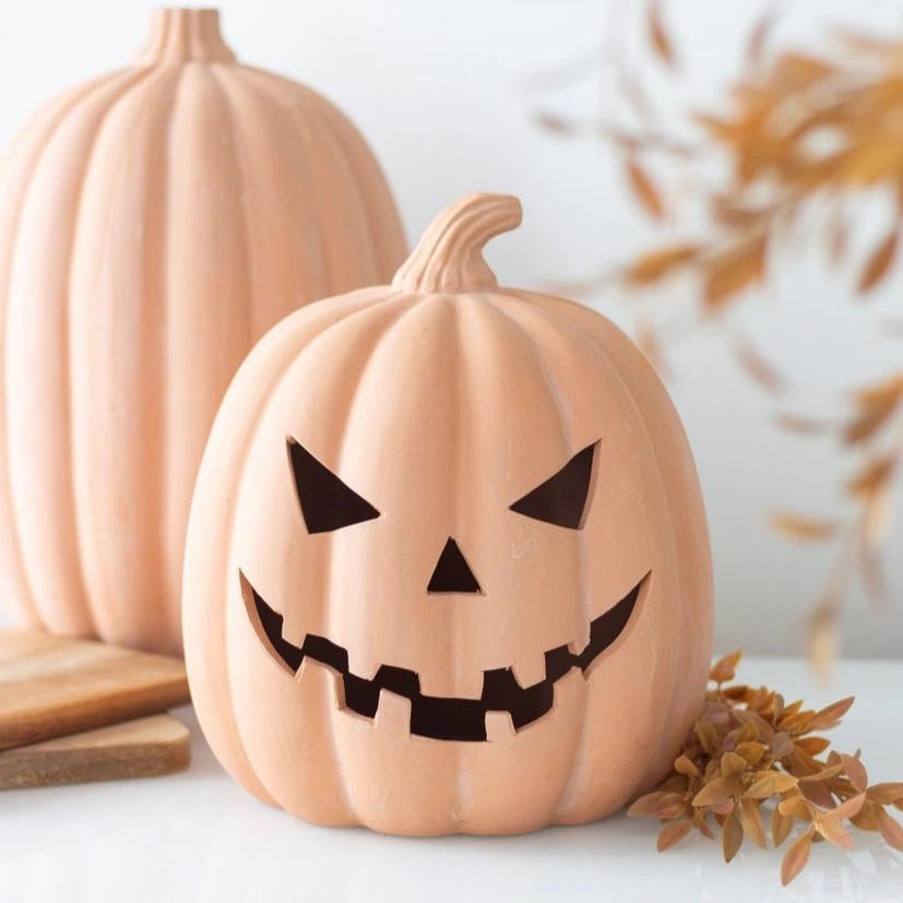 Terracotta Jack-O'-Lantern Tealight Holder - more size options