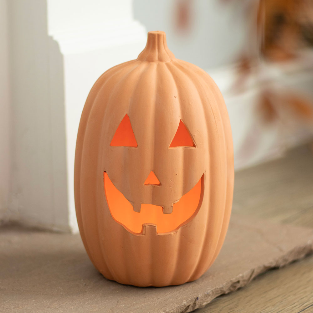 
                      
                        Terracotta Jack-O'-Lantern Tealight Holder - more size options
                      
                    