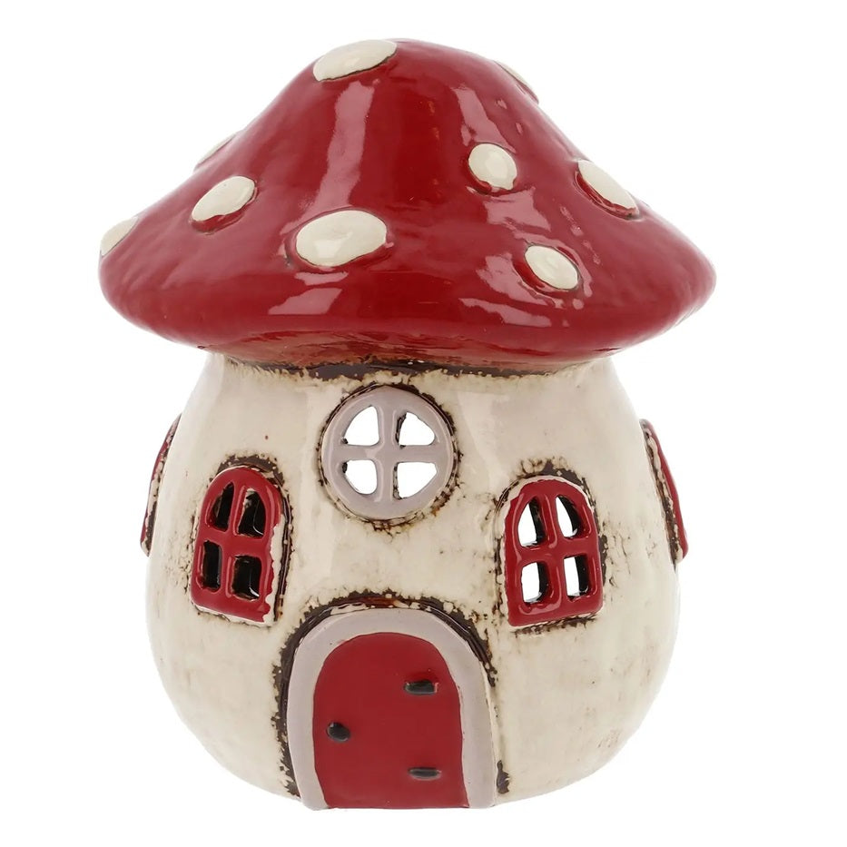 Village Collection: Red Mushroom House Tealight Holder / Planter