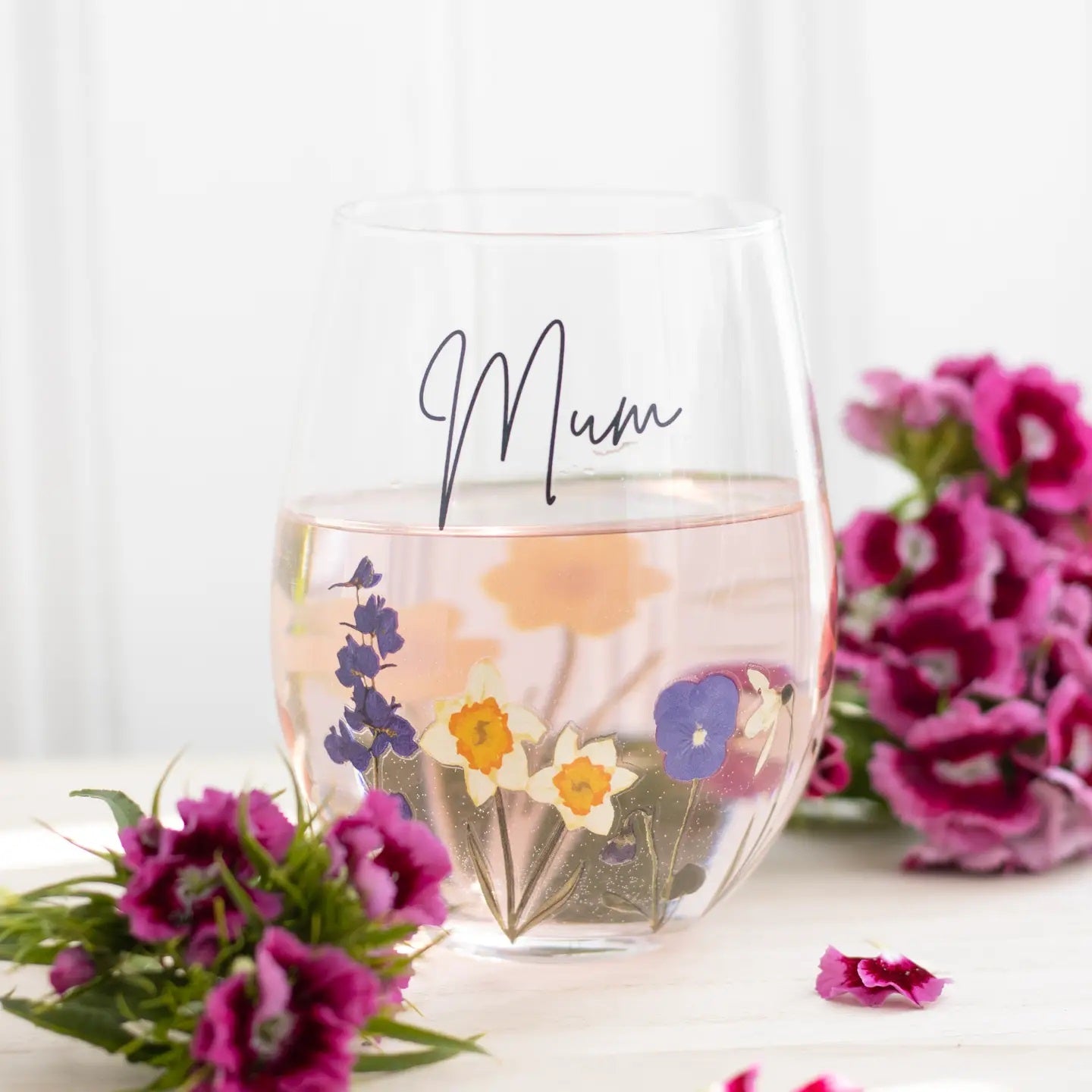 Wildflower Stemless Glass for Mum