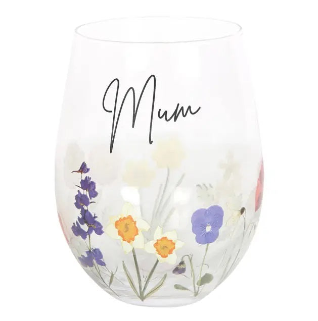 Wildflower Stemless Glass for Mum