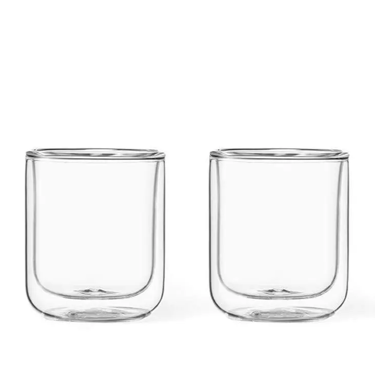 Double Wall Glass Cup 3 oz - Set Of 2