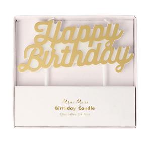 HAPPY BIRTHDAY CANDLE - GOLD
