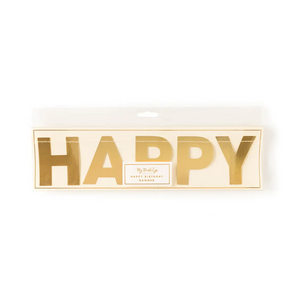 Happy Birthday Banner - Gold