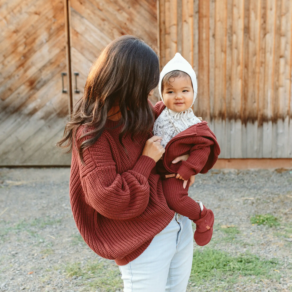 Organic Cotton Chunky Knit Sweater - Hot Cocoa