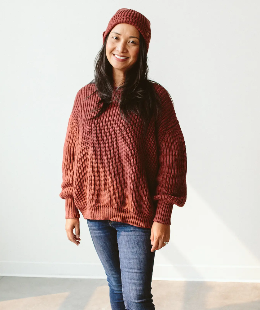 
            
                Load image into Gallery viewer, Organic Cotton Chunky Knit Sweater - Hot Cocoa
            
        
