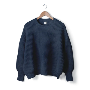 Organic Cotton Chunky Knit Sweater - Midnight