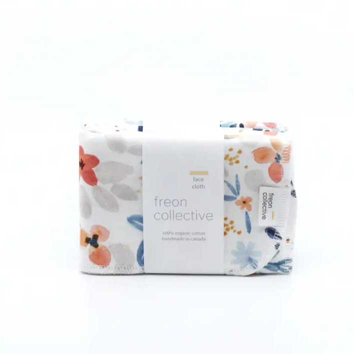 Organic Cotton Face Cloth - Fawn Florals