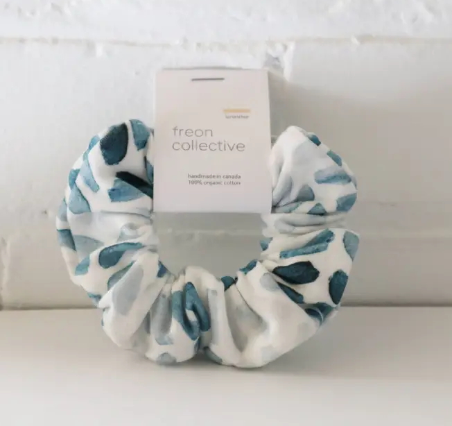 Organic Cotton Hair Scrunchie - Watercolour Chevron