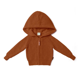 
            
                Load image into Gallery viewer, Organic Cotton Kids Knit Hoodie - Clay
            
        