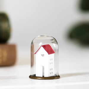 Paper Miniature House in Glass Dome