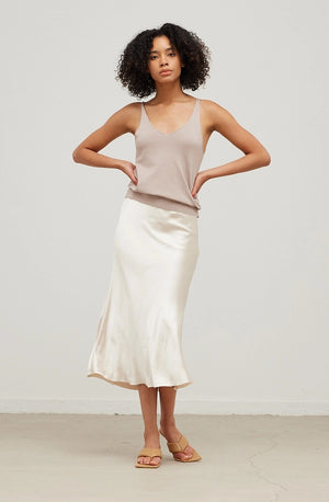 
            
                Load image into Gallery viewer, Satin Slip Skirt - Cream
            
        