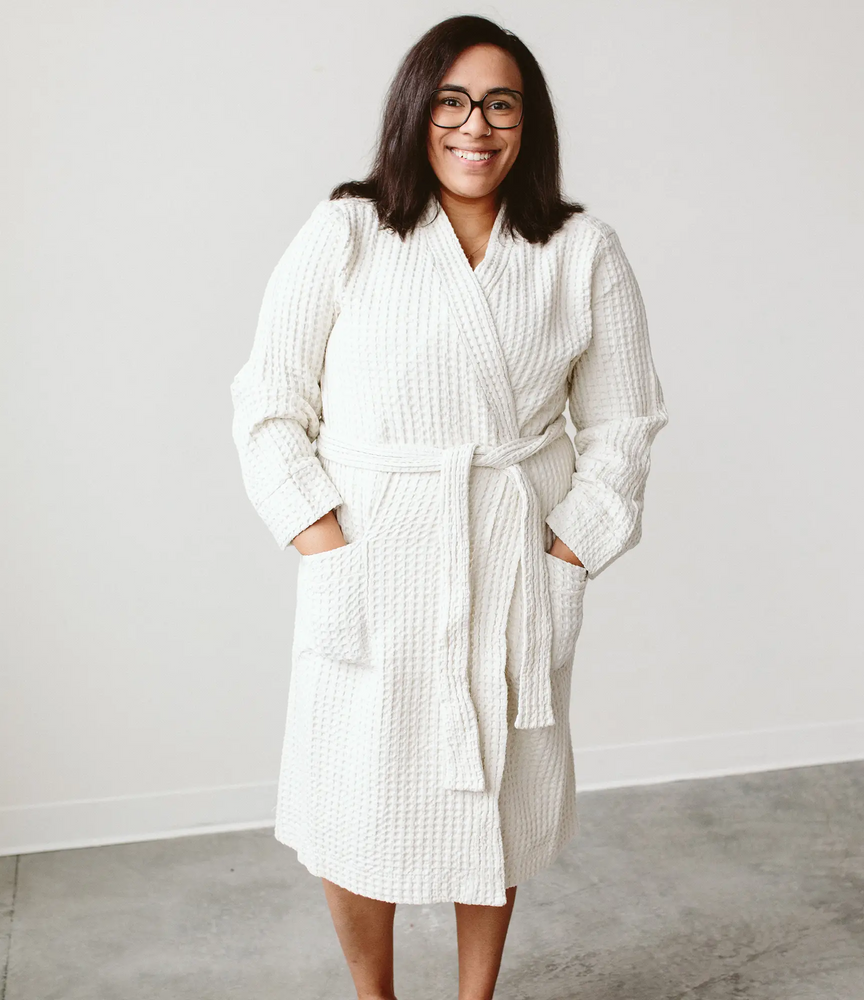 Organic Cotton Waffle Robe - Milk – Butter Baker